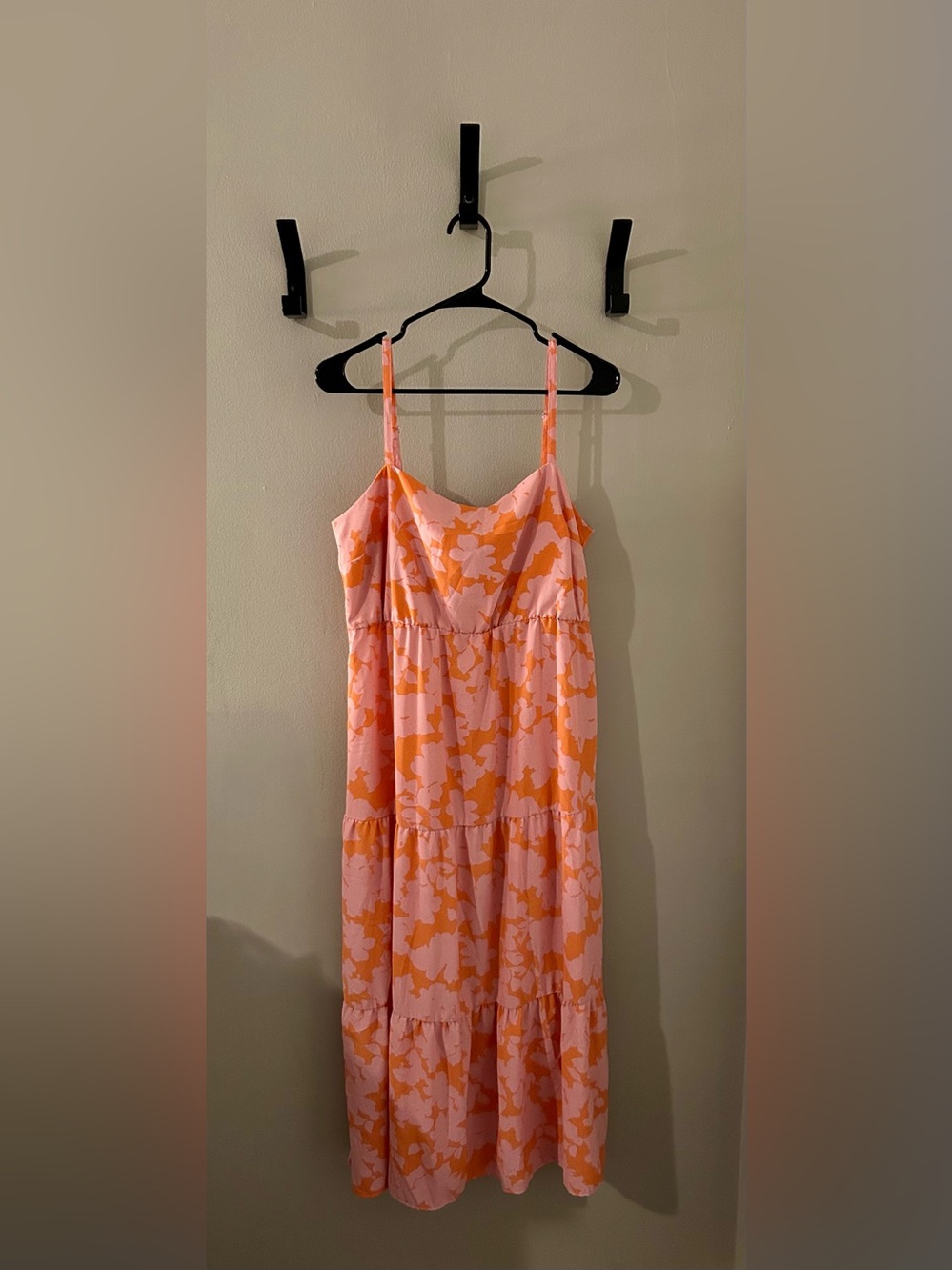 NWOT Social Standard by Sanctuary Pink Orange Floral Midi Dress XL